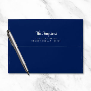 Enveloppe Livre blanc moderne Marine Blue Return Adresse