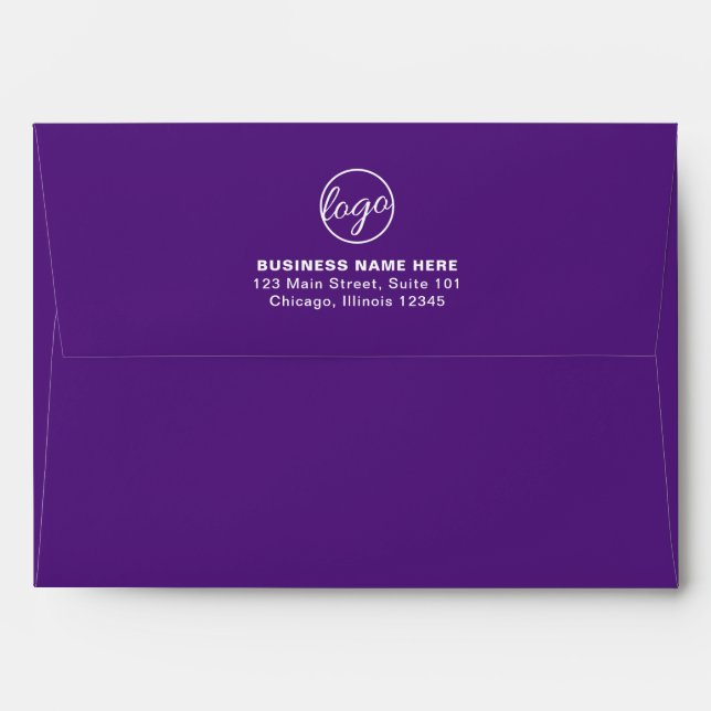 Enveloppe Logo commercial de marque simple violet (Dos (Haut rabat))