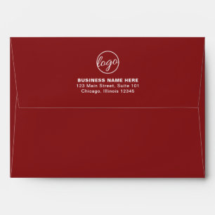 Enveloppe Logo d'affaires de marque simple Burgundy