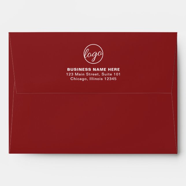 Enveloppe Logo d'affaires de marque simple Burgundy (Dos (Haut rabat))