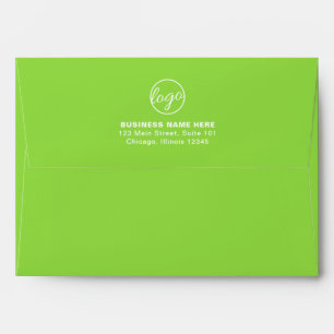 Enveloppe Logo d'affaires de marque simple Neon Green