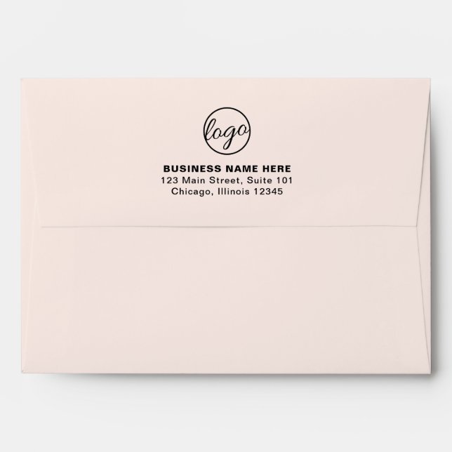 Enveloppe Logo d'affaires de marque simple rose (Dos (Haut rabat))