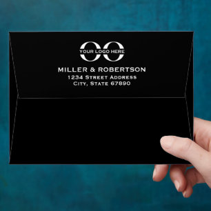 Enveloppe Logo de l'entreprise Black Back Flap Adresse de re