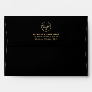 Enveloppe Logo de marque simple Entreprise Noir Or