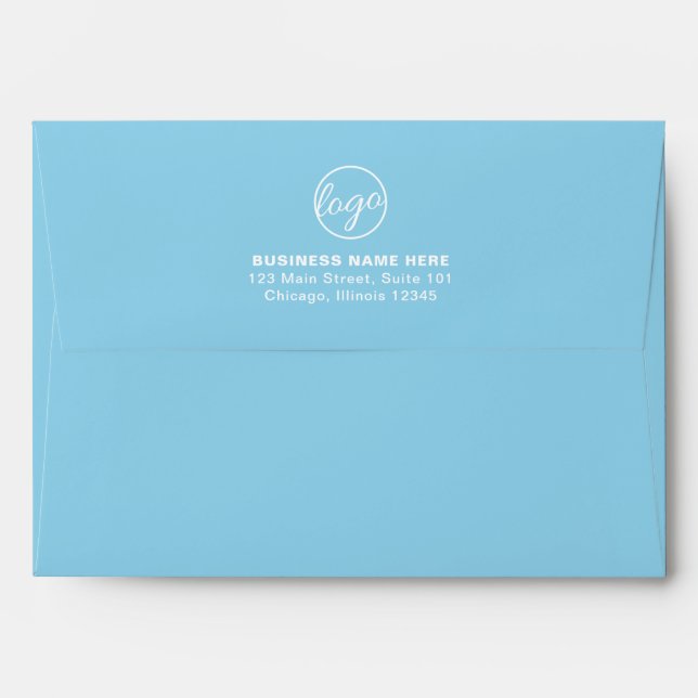 Enveloppe Logo de marque Simple Light Blue Company (Dos (Haut rabat))