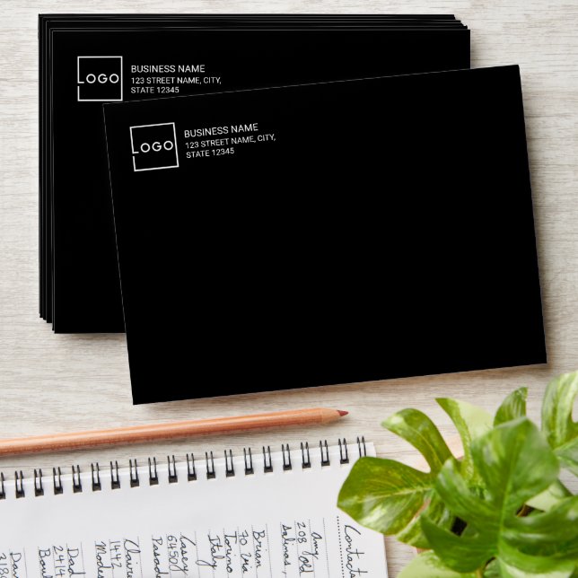 Enveloppe Logo d'entreprise personnalisé avec texte personna (Stacked)