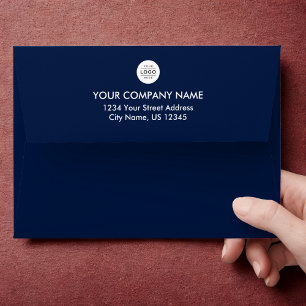 Enveloppe Logo d'entreprise personnalisé bleu marine