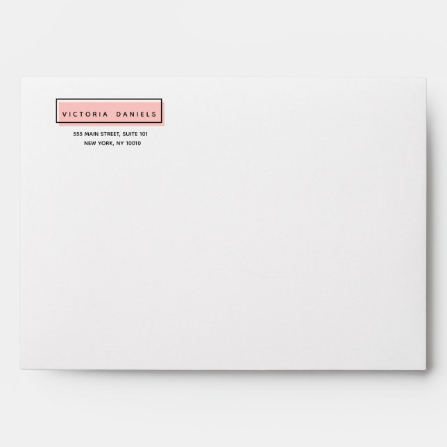Enveloppe Logo féminin | Rose | adresse de retour (Devant)