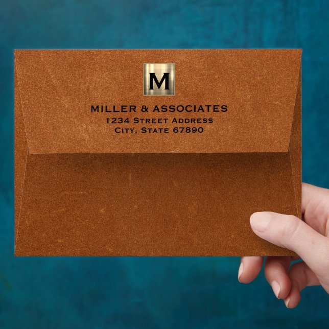 Enveloppe Logo initial Gold Retour Flap Adresse (Hand)