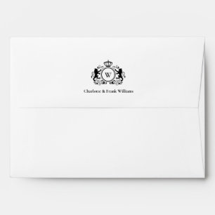 Enveloppe Logo Lion Monogramme Élégant Blanc