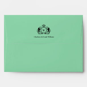 Enveloppe Logo Lion Monogramme Élégant Vert