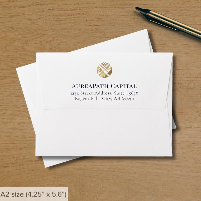 Enveloppe Logo simple de luxe Adresse de retour d'affaires (Créateur téléchargé)