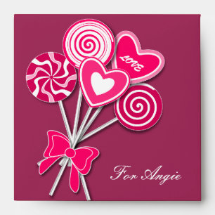 Enveloppe lollipop rose