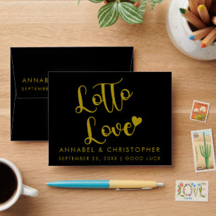 Enveloppe Lotto Love Love Billet minimaliste mariage faveur