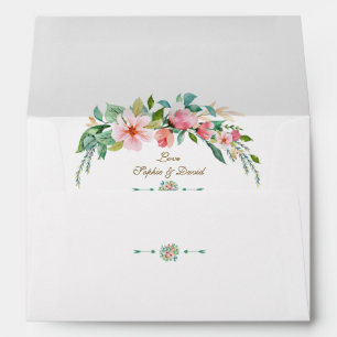 Enveloppe Luau Tropical Floral Mariage Adresse de retour