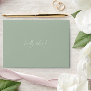 Enveloppe Lucy Sage Green Classic Mariage élégant