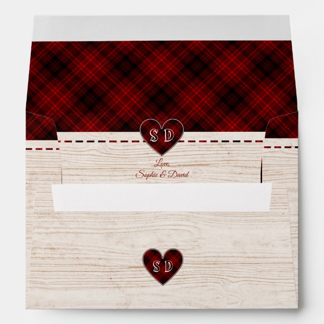 Enveloppe LumberJack et Jill Mariage Douche Couple (Dos (Bas))