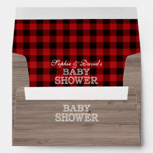 Enveloppe Lumberjack Red Buffalo Old Barn Baby shower