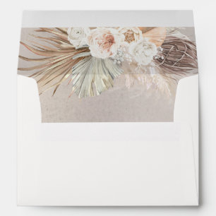 Enveloppe Lumière Brown Pastel Floral Pampas Grass