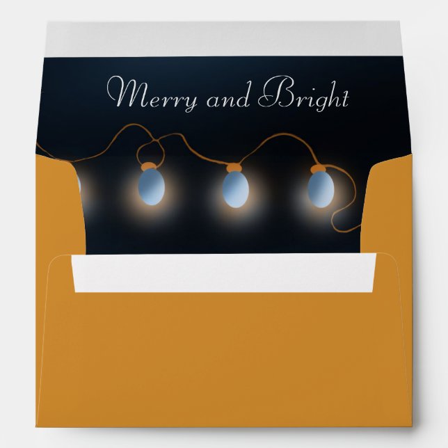 Enveloppe Lumières de Noël Marine et l'enveloppe d'or (Dos (Bas))