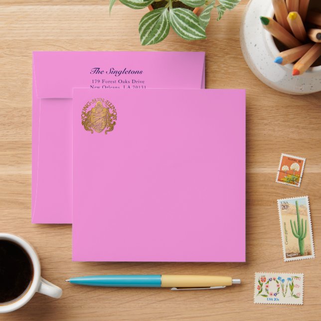 Enveloppe Lux Jewel Hindu Mariage Votre logo personnalisé (Desk)