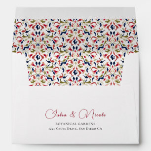 Enveloppe Luxe Artistique Botanique Floral Mariage Paisley