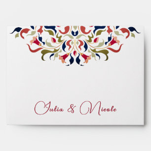 Enveloppe Luxe Artistique Botanique Floral Mariage Paisley