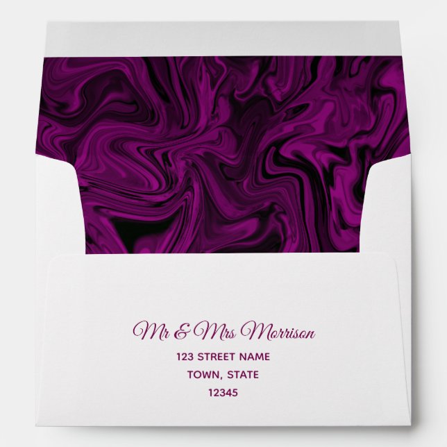 Enveloppe Luxe Mariage violet (Dos (Bas))