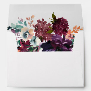 Enveloppe Luxuriante Aquarelle foncée Florale Adresse de ret