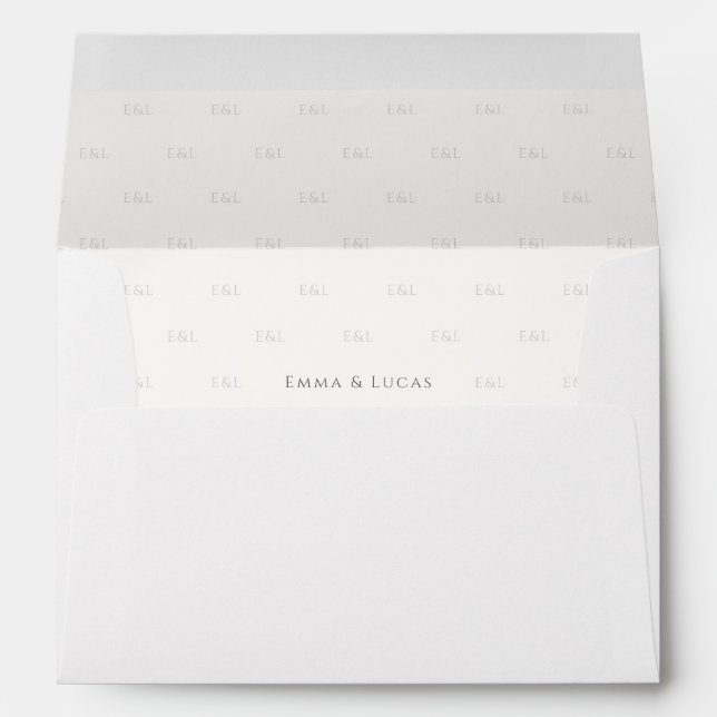 Enveloppe Luxury Minimal Monogram Wedding Envelope (Dos (Bas))