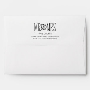 Enveloppe M. & Mme Adresse Back Gold Géométrique