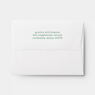 Enveloppe Machine à écrire rétro simple Kelly Green Adresse