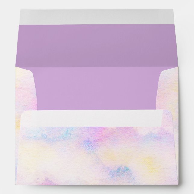 Enveloppe Magic Pastel violet arc-en-ciel nuages (Dos (Bas))