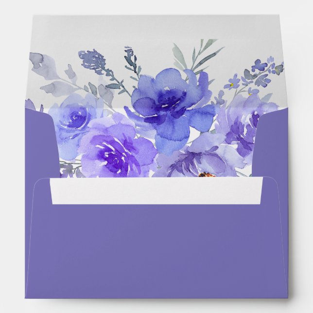 Enveloppe Magnifique Lavande violette Violet Mariage floral (Dos (Bas))