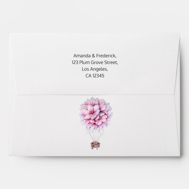 Enveloppe Magnolia Floral Mariage (Dos (Haut rabat))