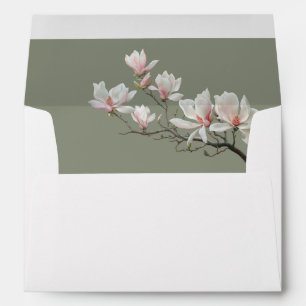 Enveloppe Magnolias Fleurs de Mariage d'Art Fin