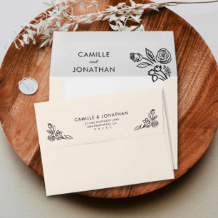 Enveloppe Main Whimsical tiré Mariage floral