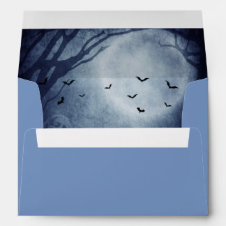 Enveloppe Maison Hantée éffrayante avec Fantôme Bleu