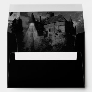 Enveloppe Maison Hantée Maison Mariage noir blanc