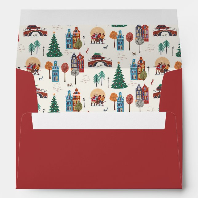 Enveloppe Maisons Amsterr Ville Fête de Noël (Dos (Bas))
