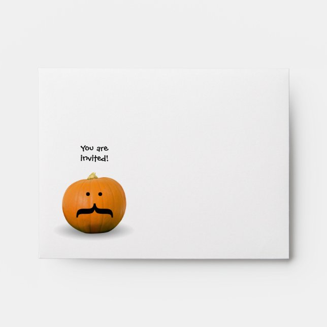 Enveloppe majordome de moustache citrouille Halloween préadr (Devant)