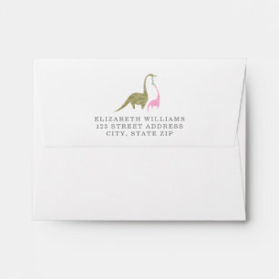 Enveloppe Mama Baby Dinosaur Baby shower fille