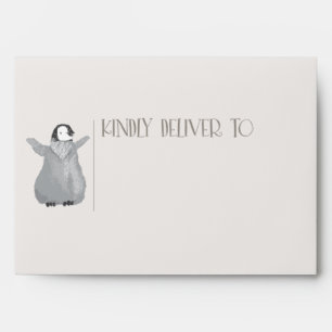 Enveloppe Mama Bear Penguin Adoption rose pré-adressé