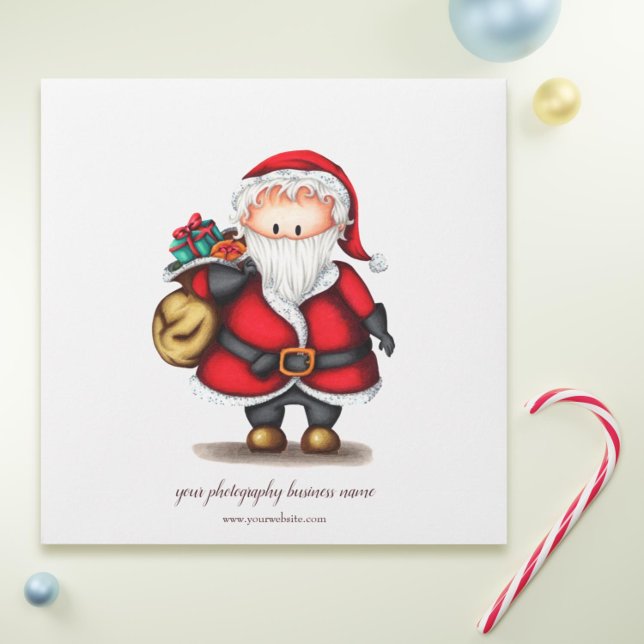 Enveloppe Manches CD de Noël personnalisables pour photograp (Cute Santa Claus Christmas Cd sleeve for photography businesses)