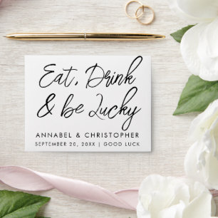 Enveloppe manger boire & être chanceux Loterie Ticket Mariag