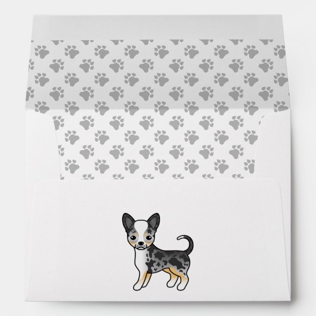 Enveloppe Manteau bleu Merle Smooth Chihuahua Cute Dog & Pap (Dos (Bas))
