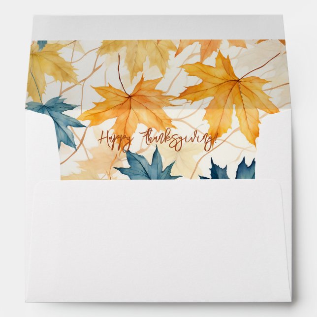 Enveloppe Maple Leaf Faux Liner Adresse de retour Thanksgivi (Dos (Bas))
