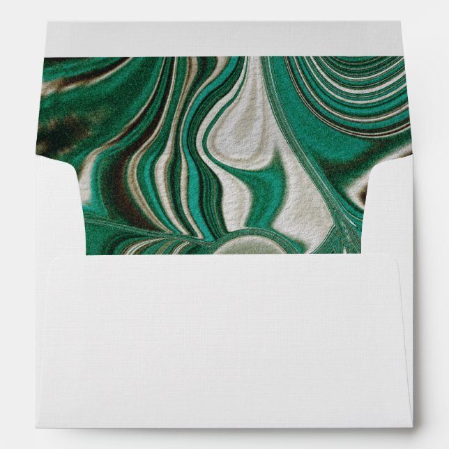 Enveloppe Marbleized Green Teal Envelope  (Dos (Bas))