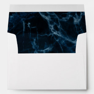 Enveloppe Marbre blanc bleu marine Adresse préimprimée 5x7