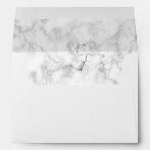 Enveloppe Marbre blanc moderne Adresse pré-imprimée 5x7